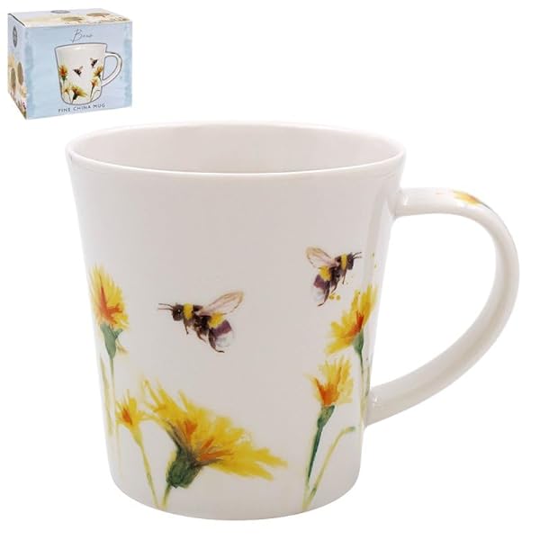 Bee-Feather-Fur-Mug-from-Lesser-Pavey-LP95756-Leonardo-Collection-by-Artist-Jennifer-Rose-275ml-9oz-Fine-China-Wh-B0CRSTHH1S